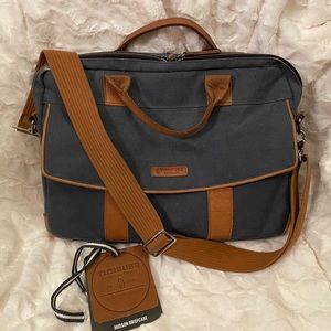 TIMBUK2 Hudson Waxed Canvas Laptop Messenger Briefcase in Midnight
